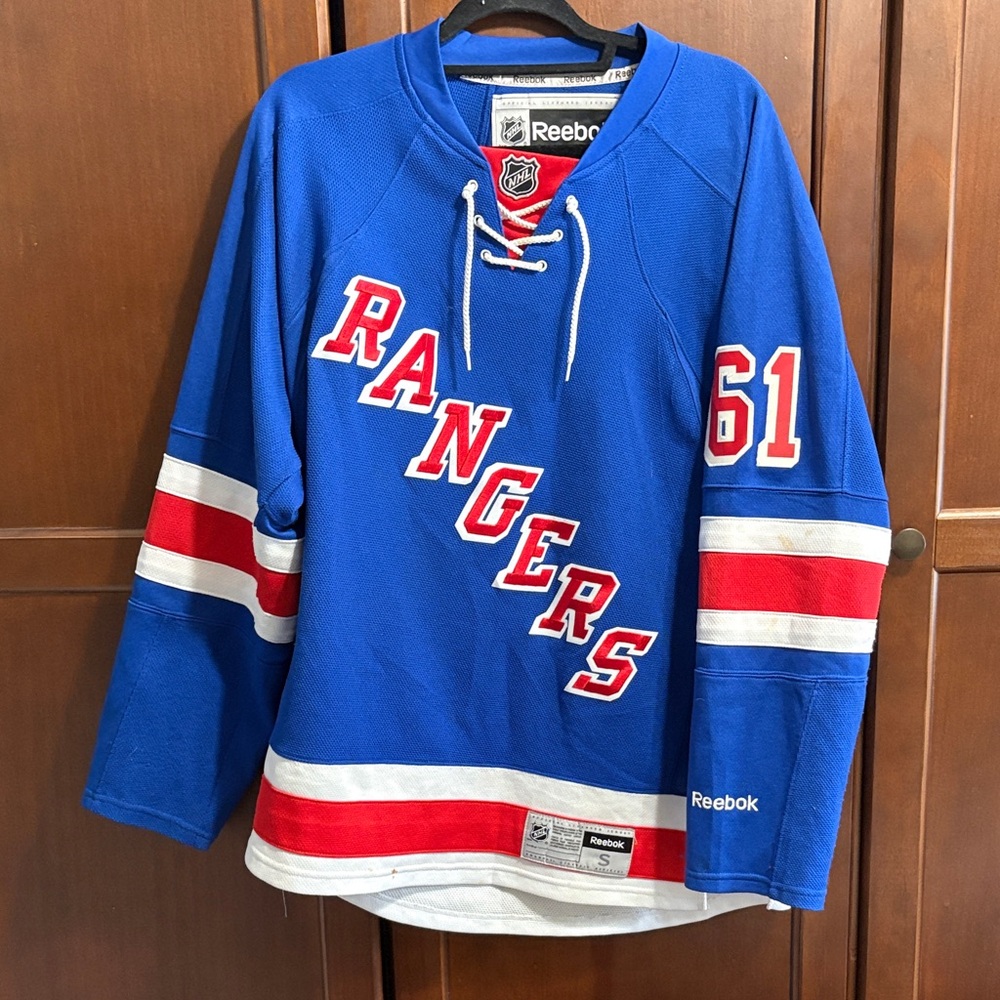 Reebok Blue and Red Rangers Jersey